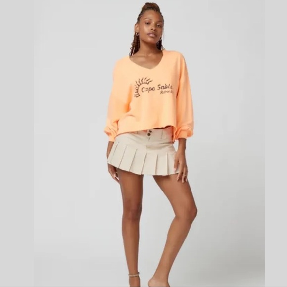 NWT Urban Outfitters Out From Under Around The Way 2 Piece Set Orange Small - Picture 4 of 6